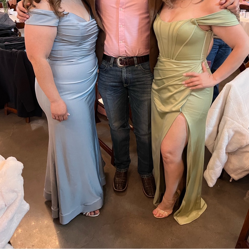 Wedding guest dress for sale different style color blue and sage green